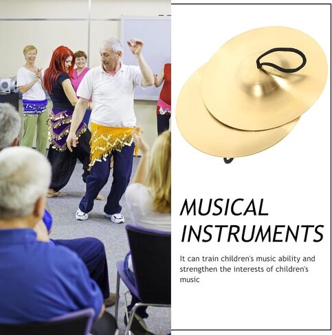 NUOBESTY Finger Cymbals Pair 5.90 Inch Copper Handheld Cymbals for Kids Music Training Belly Dancing Portable Percussion Instrument in Saudi Arabia