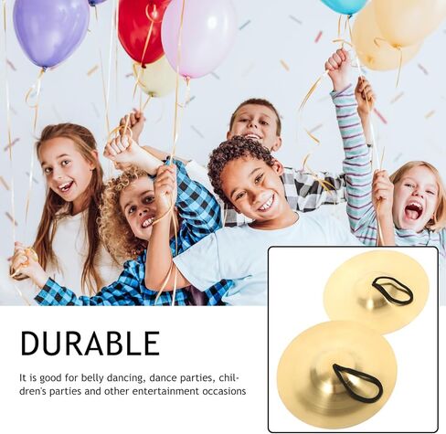 NUOBESTY Finger Cymbals Pair 5.90 Inch Copper Handheld Cymbals for Kids Music Training Belly Dancing Portable Percussion Instrument in Saudi Arabia