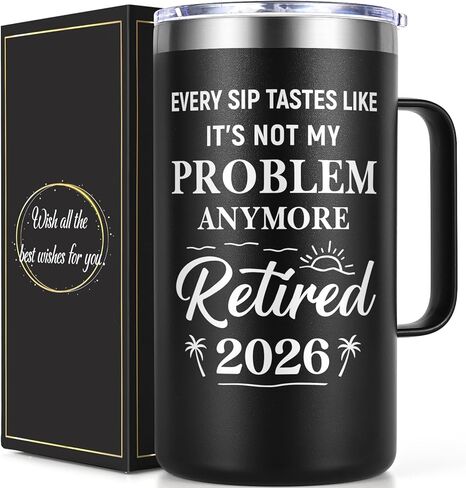 Qtencas Retirement Gifts for Men, Every Sip Tastes Like It's Not My Problem Anymore 20oz Insulated Coffee Mug, Goodbye Gift, Farewell Gifts for Men Friends Coworkers Dad Grandpa in Saudi Arabia