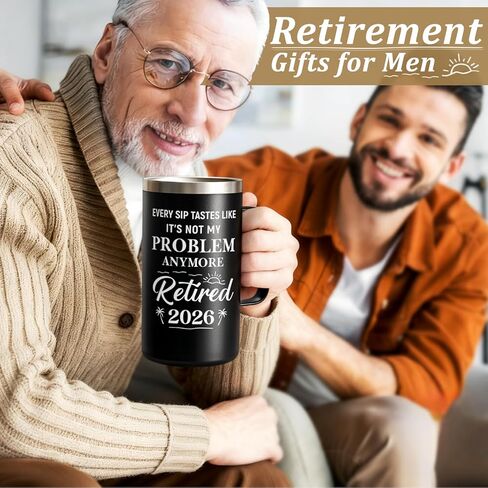 Qtencas Retirement Gifts for Men, Every Sip Tastes Like It's Not My Problem Anymore 20oz Insulated Coffee Mug, Goodbye Gift, Farewell Gifts for Men Friends Coworkers Dad Grandpa in Saudi Arabia
