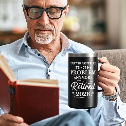 Qtencas Retirement Gifts for Men, Every Sip Tastes Like It's Not My Problem Anymore 20oz Insulated Coffee Mug, Goodbye Gift, Farewell Gifts for Men Friends Coworkers Dad Grandpa in Saudi Arabia