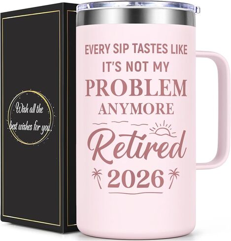 Qtencas Retirement Gifts for Men, Every Sip Tastes Like It's Not My Problem Anymore 20oz Insulated Coffee Mug, Goodbye Gift, Farewell Gifts for Men Friends Coworkers Dad Grandpa in Saudi Arabia