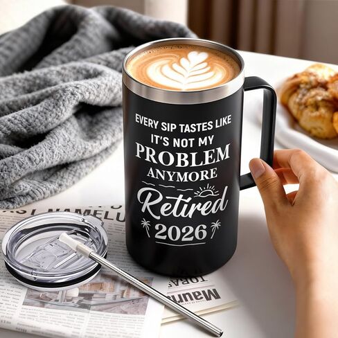Qtencas Retirement Gifts for Men, Every Sip Tastes Like It's Not My Problem Anymore 20oz Insulated Coffee Mug, Goodbye Gift, Farewell Gifts for Men Friends Coworkers Dad Grandpa in Saudi Arabia