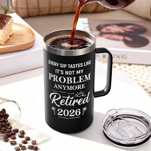 Qtencas Retirement Gifts for Men, Every Sip Tastes Like It's Not My Problem Anymore 20oz Insulated Coffee Mug, Goodbye Gift, Farewell Gifts for Men Friends Coworkers Dad Grandpa in Saudi Arabia