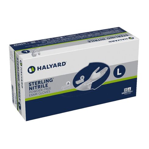 قفازات HALYARD Sterling* Nitrile Exam، خالية من البودرة، 3.5 مل، كبير، 50708 (صندوق من 200) in Saudi Arabia