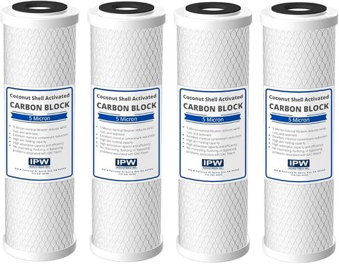 IPW Industries Inc Set of 4 Compatible for Water Filter GE GXWH04F, GXWH20F, GXWH20S & GXRM10 Multi-Pack, Carbon Block Replacement Cartridge in Saudi Arabia