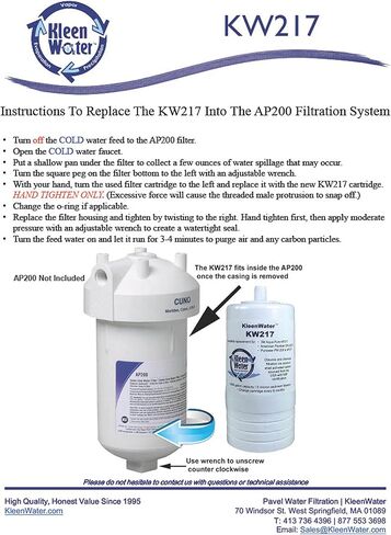 فلتر مياه KleenWater KW217 متوافق مع Aqua-Pure AP217، مرشحات بديلة لنظام AP200، خرطوشة استبدال الكربون، مجموعة من 2 in Kuwait