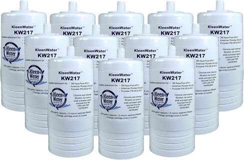 فلتر مياه KleenWater KW217 متوافق مع Aqua-Pure AP217، مرشحات بديلة لنظام AP200، خرطوشة استبدال الكربون، مجموعة من 2 in Kuwait