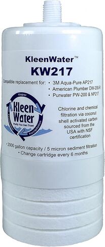 فلتر مياه KleenWater KW217 متوافق مع Aqua-Pure AP217، مرشحات بديلة لنظام AP200، خرطوشة استبدال الكربون، مجموعة من 2 in Kuwait