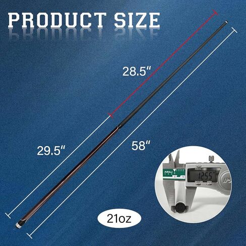 Carbon Fiber Pool Cue Stick Low Deflection Shaft Professional Billiard Cue Stick with Hard Case and Accessories,12.5mm Tip, 58",21OZ in Saudi Arabia