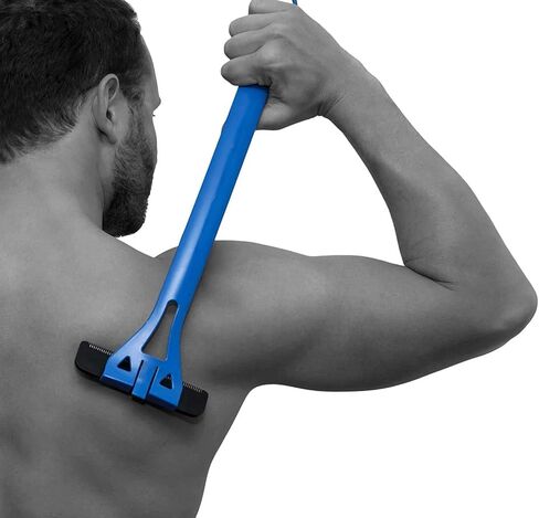 BAKblade 1.0 - ماكينة حلاقة الظهر لإزالة الشعر وحلاقة الجسم (DIY)، مقبض طويل للغاية من أجل حلاقة سريعة وخالية من الألم، شفرات شفرات حلاقة جافة أو رطبة مع عبوات بديلة in Kuwait