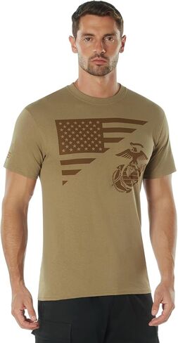 Rothco 20220 US Flag/USMC Eagle, Globe, & Anchor T Shirt Color : Coyote Brown,Size : XL in Saudi Arabia