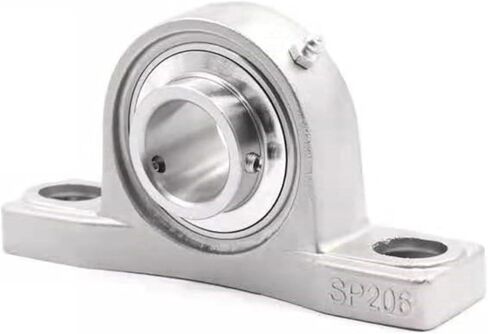 1PCS SUCP206 Stainless Steel Outer Spherical Bearing Belt Base Insert Bearings Waterproof Rustproof in Saudi Arabia