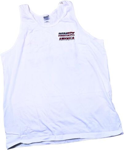 Redneck America Men’s White Tank Top | Sleeveless Patriotic Country Shirt | Screen Printed Graphic | Cotton Blend in Saudi Arabia