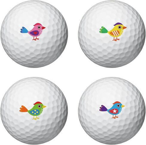 PLIGREAT 2 Sheets Golf Ball Marker Stickers 32 Pcs Colorful Birds Theme Golf Ball Marking Decals for Identify Golfer Balls Waterproof Markers Golfer Gift Golfing Accessories in Saudi Arabia