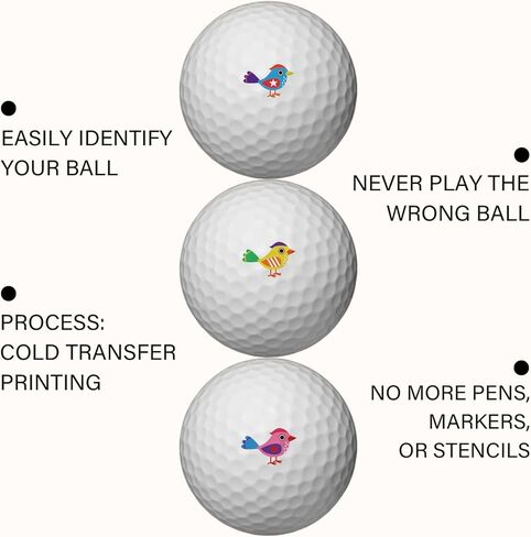 PLIGREAT 2 Sheets Golf Ball Marker Stickers 32 Pcs Colorful Birds Theme Golf Ball Marking Decals for Identify Golfer Balls Waterproof Markers Golfer Gift Golfing Accessories in Saudi Arabia