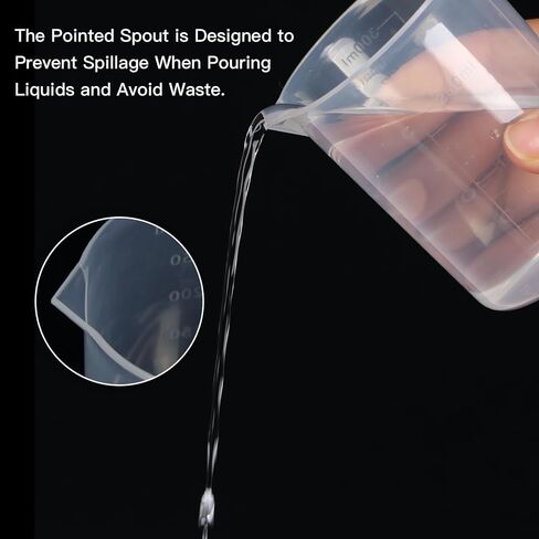 5 Pack Plastic Measuring Jugs, Transparent Lab Graduated Beakers, Heat Resistant Measuring Mixing Cups Set, Multipurpose Cooking Baking Liquid Measure Tool 30ml 50ml 100ml 150ml 300ml in Saudi Arabia