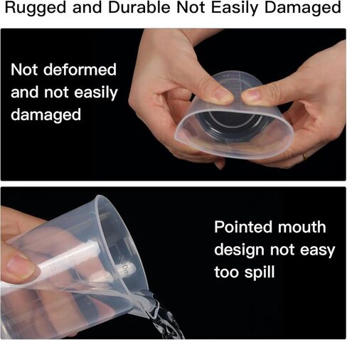 5 Pack Plastic Measuring Jugs, Transparent Lab Graduated Beakers, Heat Resistant Measuring Mixing Cups Set, Multipurpose Cooking Baking Liquid Measure Tool 30ml 50ml 100ml 150ml 300ml in Saudi Arabia