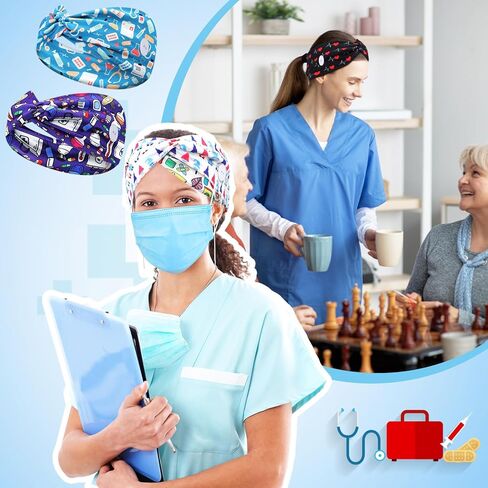 20 قطعة من عصابات رأس الممرضات من Jexine مع عصابات رأس واسعة للممرضات للقناع غير القابل للانزلاق لحماية الأذن المرنة هدية عيد الميلاد للممرضات والأطباء وعصابة رأس للتمريض الطبي وعصابة شعر للتمرين واليوجا in Saudi Arabia