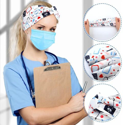 20 قطعة من عصابات رأس الممرضات من Jexine مع عصابات رأس واسعة للممرضات للقناع غير القابل للانزلاق لحماية الأذن المرنة هدية عيد الميلاد للممرضات والأطباء وعصابة رأس للتمريض الطبي وعصابة شعر للتمرين واليوجا in Saudi Arabia