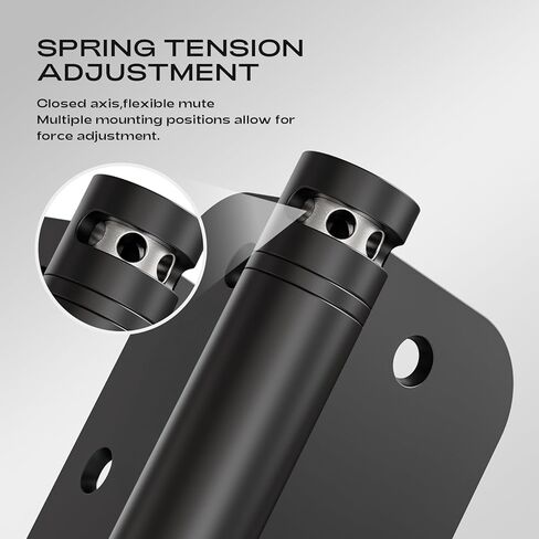 JIW Self Closing Door Hinges 3.5 Inch Matte Black Spring Hinge with 5/8'' Radius Corners, Adjustable Tension for Garage, Front and Back Door, UL Listed, 2 Pack in Saudi Arabia