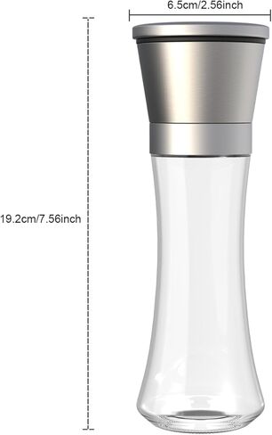 1 Pack Salt or Pepper Grinder - Stainless Steel Glass Manual Mills, Refillable Adjustable Coarseness in Saudi Arabia