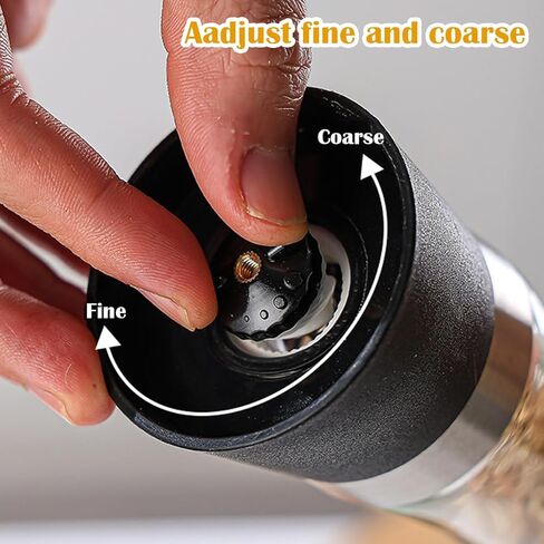 1 Pack Salt or Pepper Grinder - Stainless Steel Glass Manual Mills, Refillable Adjustable Coarseness in Saudi Arabia