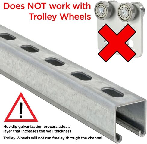 Electriduct Metal Strut Channel Slotted 12-Gauge HDG Hot Dip Galvanized Steel C-Profile Framing (Does Not Work with Trolley Wheels) 1-5/8 x 1-5/8" 2 Feet (2 Pack / 4 Feet) in Saudi Arabia