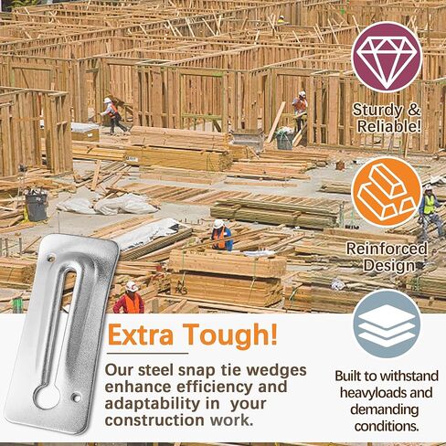 60 Pack Snap Tie Wedges for Concrete Formwork | 405 Galvanized Steel Concrete Form Brackets | Rust-Resistant Wall Ties Hardware | Compatible with Standard & Heavy-Duty Short/Long End Snap Ties in Saudi Arabia
