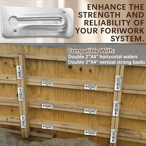 60 Pack Snap Tie Wedges for Concrete Formwork | 405 Galvanized Steel Concrete Form Brackets | Rust-Resistant Wall Ties Hardware | Compatible with Standard & Heavy-Duty Short/Long End Snap Ties in Saudi Arabia