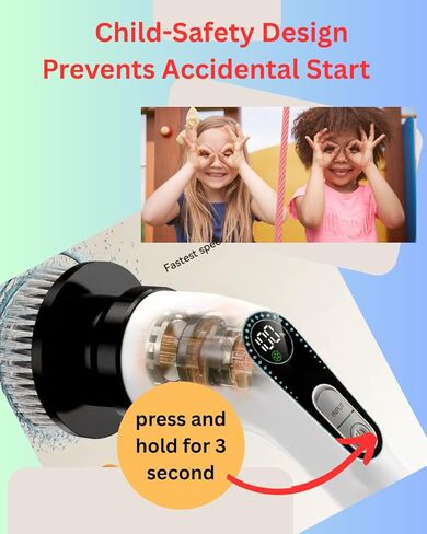 Electric Spin Scrubber for Cleaning, Cordless Power Scrubber with Long Handle, 10 Replaceable Brush Heads, 2-Speed, IPX7 Waterproof for Bathroom, Shower, Tub, Tile & Kitchen in Saudi Arabia