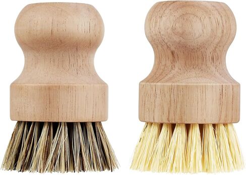 2 Pcs Dish Brush, Wood Dishes Scrub Brush, Pot Brush for Kitchen Cleaning Dishes Pots Pans (Sisal and Palm) in Saudi Arabia