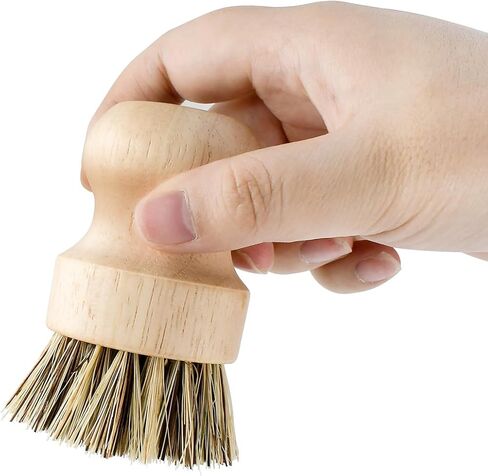 2 Pcs Dish Brush, Wood Dishes Scrub Brush, Pot Brush for Kitchen Cleaning Dishes Pots Pans (Sisal and Palm) in Saudi Arabia