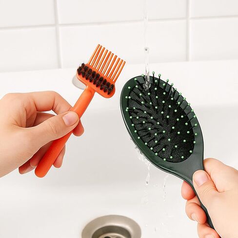 2-in-1 Hair Brush Cleaning Tool, Hairbrush Cleaning Tool, Comb and Hairbrush Cleaner for Removing Hair, Unisex, for Home Salon(Random Color) in Saudi Arabia