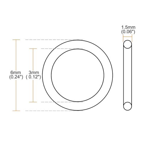 Fluorine Rubber O-Rings, 6mm OD 3mm ID 1.5mm Width FKM Seal Gasket for Machinery Plumbing, Green, Pack of 10 in Saudi Arabia