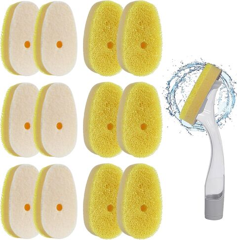 (8 Pcs) Dish Wand Sponge Refills – Compatible with Scrub Daddy Dish Wand, Non-Scratch Replacement Heads for Kitchen Cleaning, Yellow (Sponge Heads Only) in Saudi Arabia