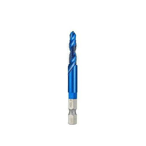 6pcs HSS Thread Tap Set M3 M4 M5 M6 M8 M10 - Precision Screw Machine Taps with Center Punch, Durable Nanos Blue Coated Tap Drill Bits for Metal & Wood, Ideal for DIY & Professionals in Saudi Arabia