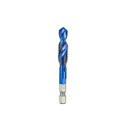 6pcs HSS Thread Tap Set M3 M4 M5 M6 M8 M10 - Precision Screw Machine Taps with Center Punch, Durable Nanos Blue Coated Tap Drill Bits for Metal & Wood, Ideal for DIY & Professionals in Saudi Arabia
