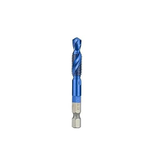 6pcs HSS Thread Tap Set M3 M4 M5 M6 M8 M10 - Precision Screw Machine Taps with Center Punch, Durable Nanos Blue Coated Tap Drill Bits for Metal & Wood, Ideal for DIY & Professionals in Saudi Arabia