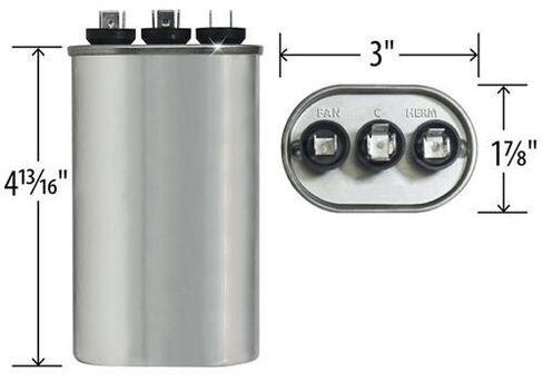 CBB65-40 + 5 uF MFD x 440 VAC CBB65 استبدال مكثف مزدوج بيضاوي # C4405L / 97F9843 in Saudi Arabia
