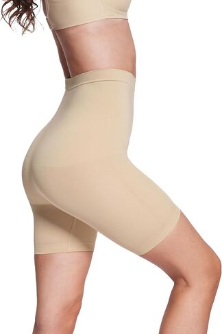 Women High Rise Tummy Control Thigh Compression Inseams Elastane Shorts for Biker Yoga Running Gym and Workout in Saudi Arabia