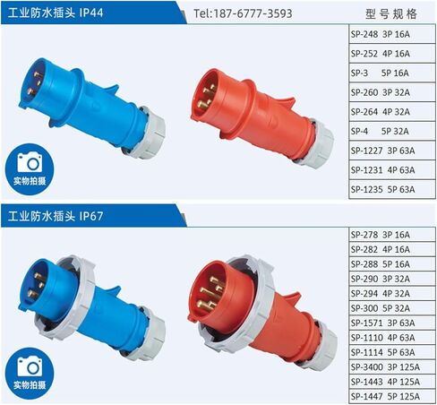 1 Pcs Industrial Plug IP44 Waterproof and Rainproof Power Outdoor Surface Mounted Portable Mobile(SP-4 5P 32A) in Saudi Arabia