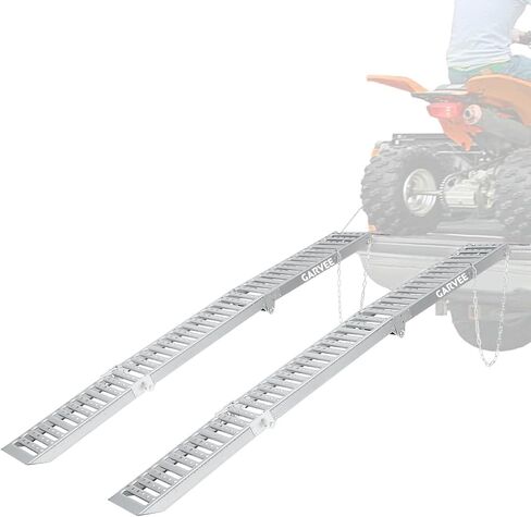 Garvee 72" Loading Ramps for Pickup Trucks, 2-Pack Folding Truck Ramps 1000 Lb Capacity Total, Tri-Fold Design for Motorcycle, Dirt Bikes, Lawn Mowers, ATVs, 72" L x 9" W, Silver in Saudi Arabia