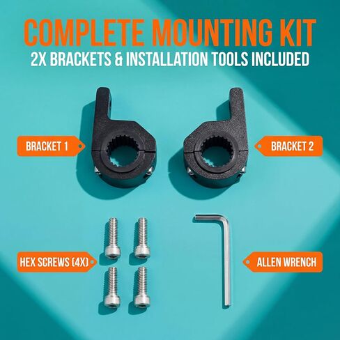 ANKIA 2Pcs Motorcycle LED Light Horizontal Clamp Mounting Bracket Kit Fit on 7/8" Bull Bars Roof Racks Roll Cages for Motorcycle ATV UTV Spotlights Fog Light Mount Motorbike Accessories (M10) in Saudi Arabia