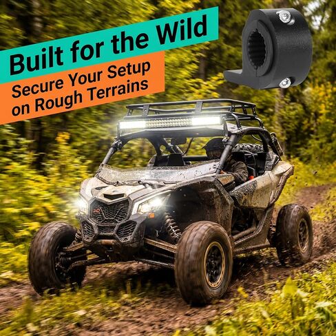 ANKIA 2Pcs Motorcycle LED Light Horizontal Clamp Mounting Bracket Kit Fit on 7/8" Bull Bars Roof Racks Roll Cages for Motorcycle ATV UTV Spotlights Fog Light Mount Motorbike Accessories (M10) in Saudi Arabia