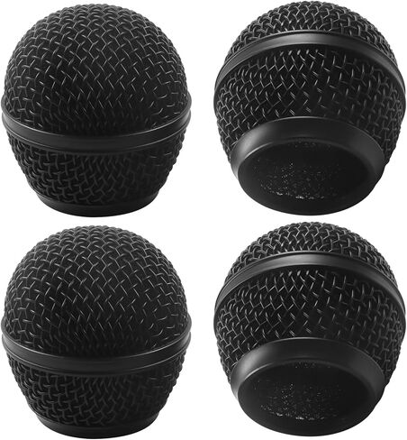 4 PCS Metal Microphone Head Replacement for SM58, Robust Mic Grille Mesh – Universal Fit for SM58 and Similar Wired/Wireless Microphones (Black) in Saudi Arabia