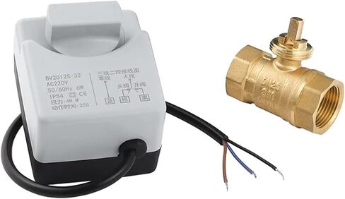 AC220V/DC12-24 DN15 DN20 DN25 صمام نحاسي 2-way/3-way مشغل كروي كهربائي مع مفتاح يدوي مغلق عادة 1 قطعة (3WAYAC220DN25) in Kuwait