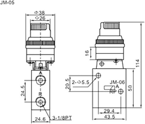 G1/4 "2-موقف 3-طريقة قفل مقبض الهواء صمام ميكانيكي هوائي JM-05 in Saudi Arabia