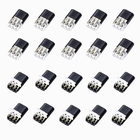 10 قطعة 3 دبوس موصلات أسلاك الجهد المنخفض، موصل لصق سلك لحام سريع، موصل ضوء شريط LED RGB لـ 18-22 AWG in Kuwait