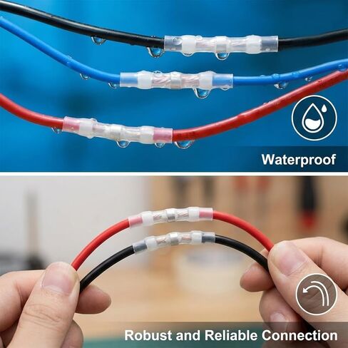 150 Pcs Waterproof Solder Seal Wire Connectors AWG 26-24, Heat Shrink Butt Connectors White Terminals Solder Sleeve Wire Splice Connector Insulated Electrical Splice for Marine Car Electrical Engineer in Saudi Arabia